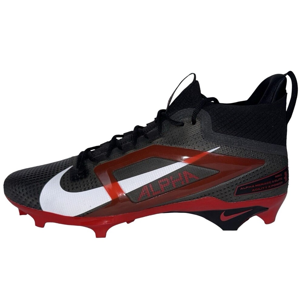 Nike Mens Size 15.5 Football Cleats Alpha Menace 4 Elite TB Red Black White New